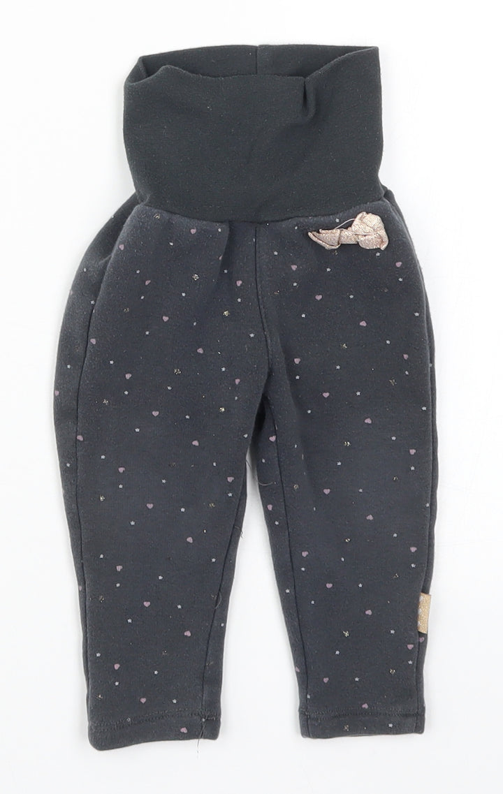 Cool Club Girls Grey Polka Dot  Sweatpants Trousers Size 9 Months  - Love hEarts