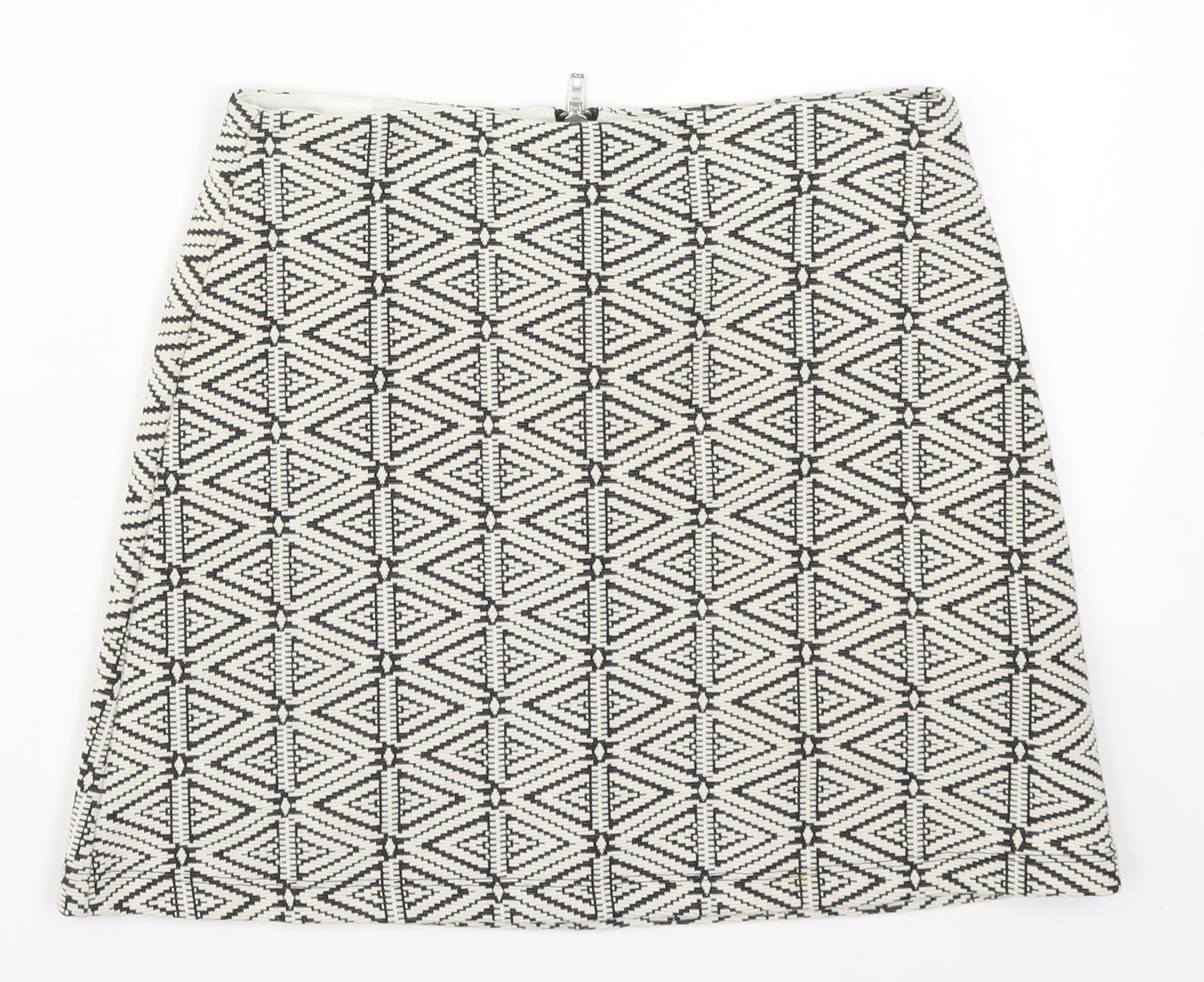 Topshop Womens Beige Geometric  A-Line Skirt Size 8