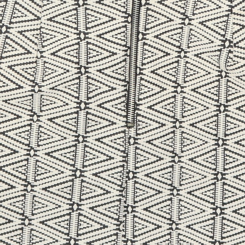 Topshop Womens Beige Geometric  A-Line Skirt Size 8