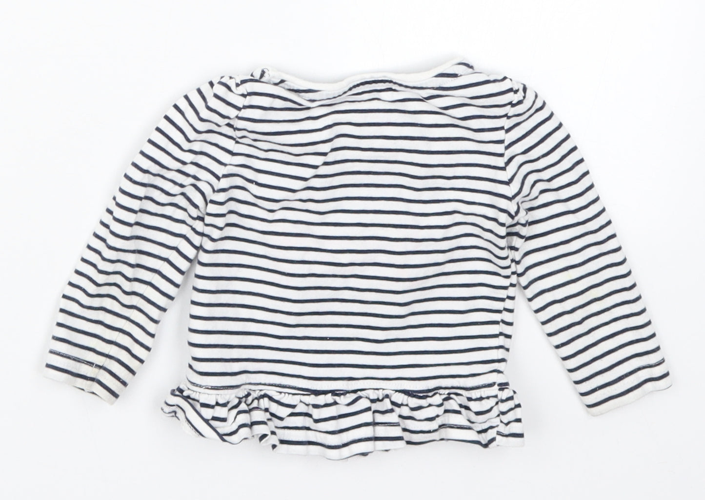 Primark Girls Blue Striped  Basic T-Shirt Size 9-12 Months  - Lovely Like Mummy