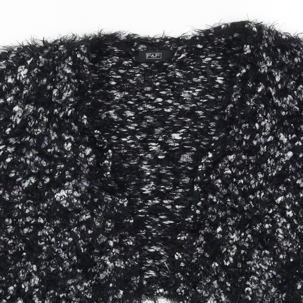 F&F Womens Black  Knit Cardigan Jumper Size 10