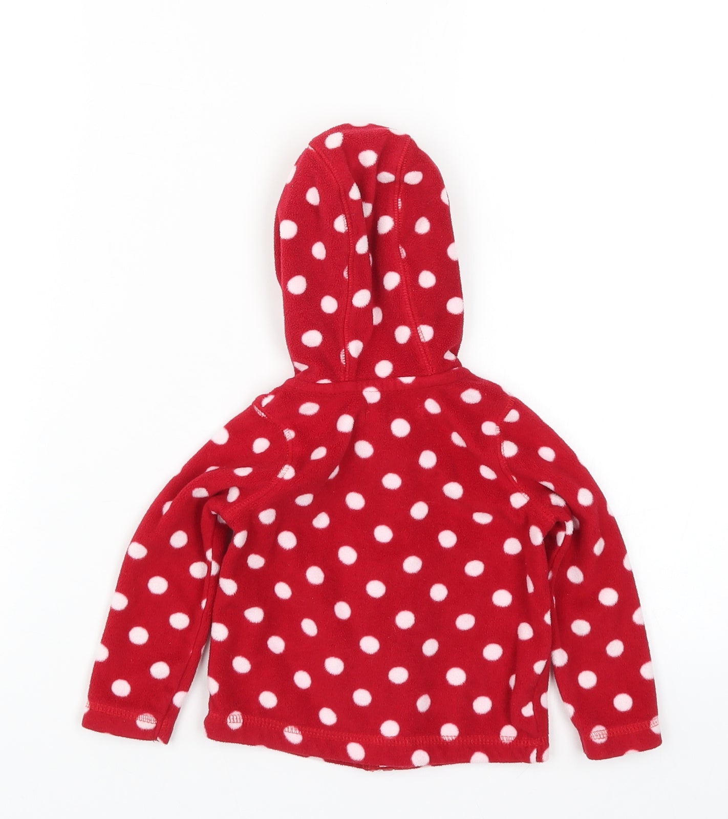 Young Dimension Girls Red Polka Dot Fleece Jacket  Size 9-12 Months