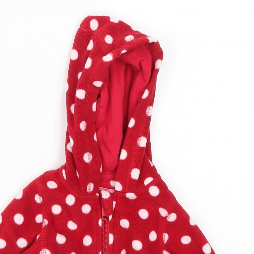 Young Dimension Girls Red Polka Dot Fleece Jacket  Size 9-12 Months