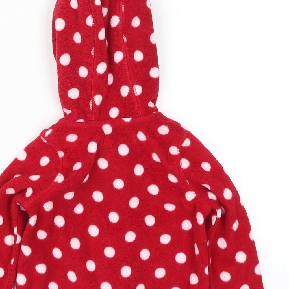 Young Dimension Girls Red Polka Dot Fleece Jacket  Size 9-12 Months