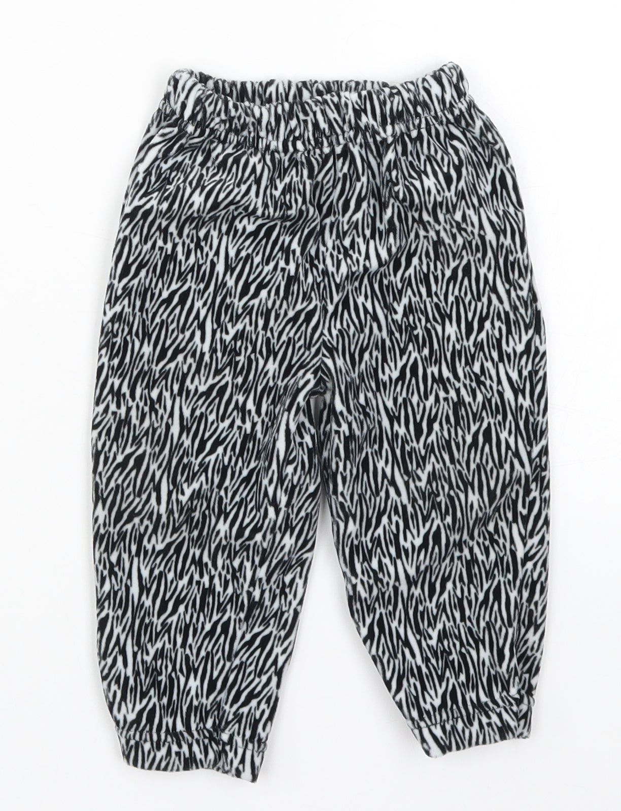 Preworn Girls Black Animal Print  Sweatpants Trousers Size 6-9 Months  - Pyjama Pants