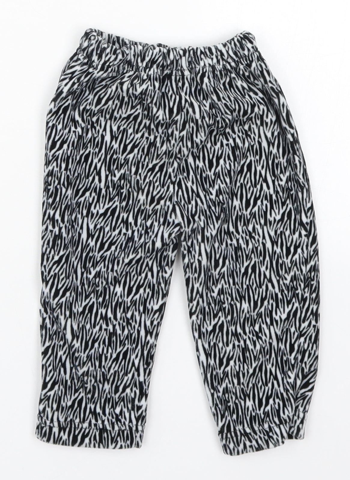 Preworn Girls Black Animal Print  Sweatpants Trousers Size 6-9 Months  - Pyjama Pants