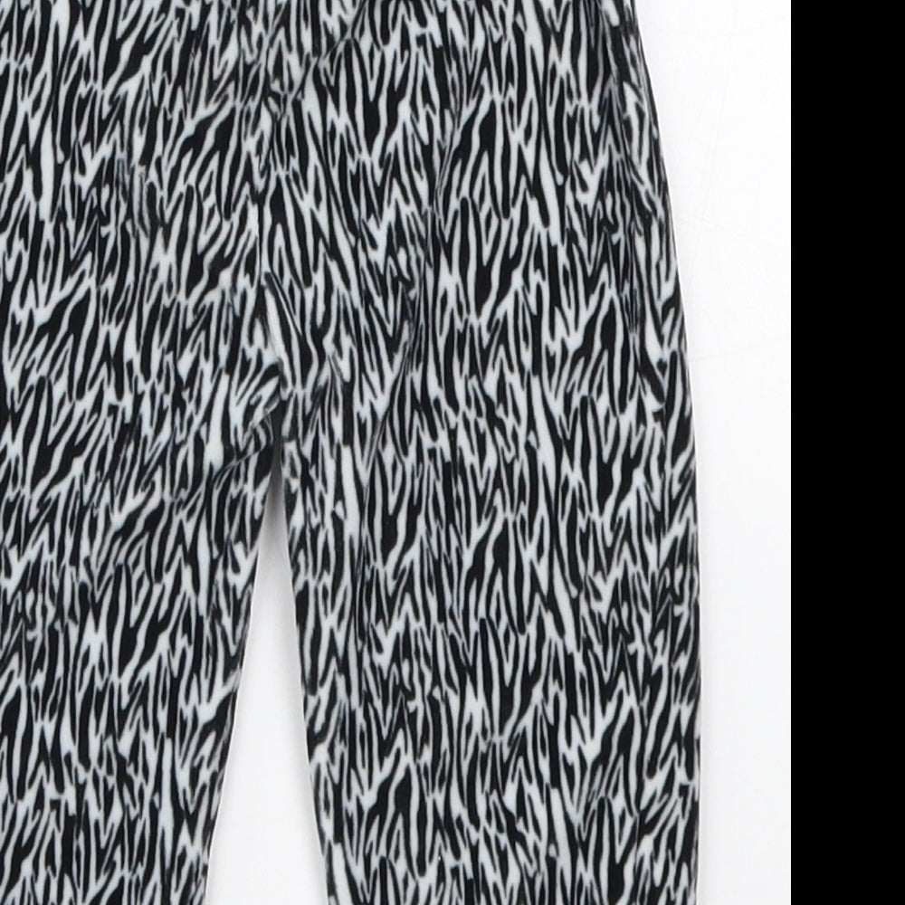 Preworn Girls Black Animal Print  Sweatpants Trousers Size 6-9 Months  - Pyjama Pants