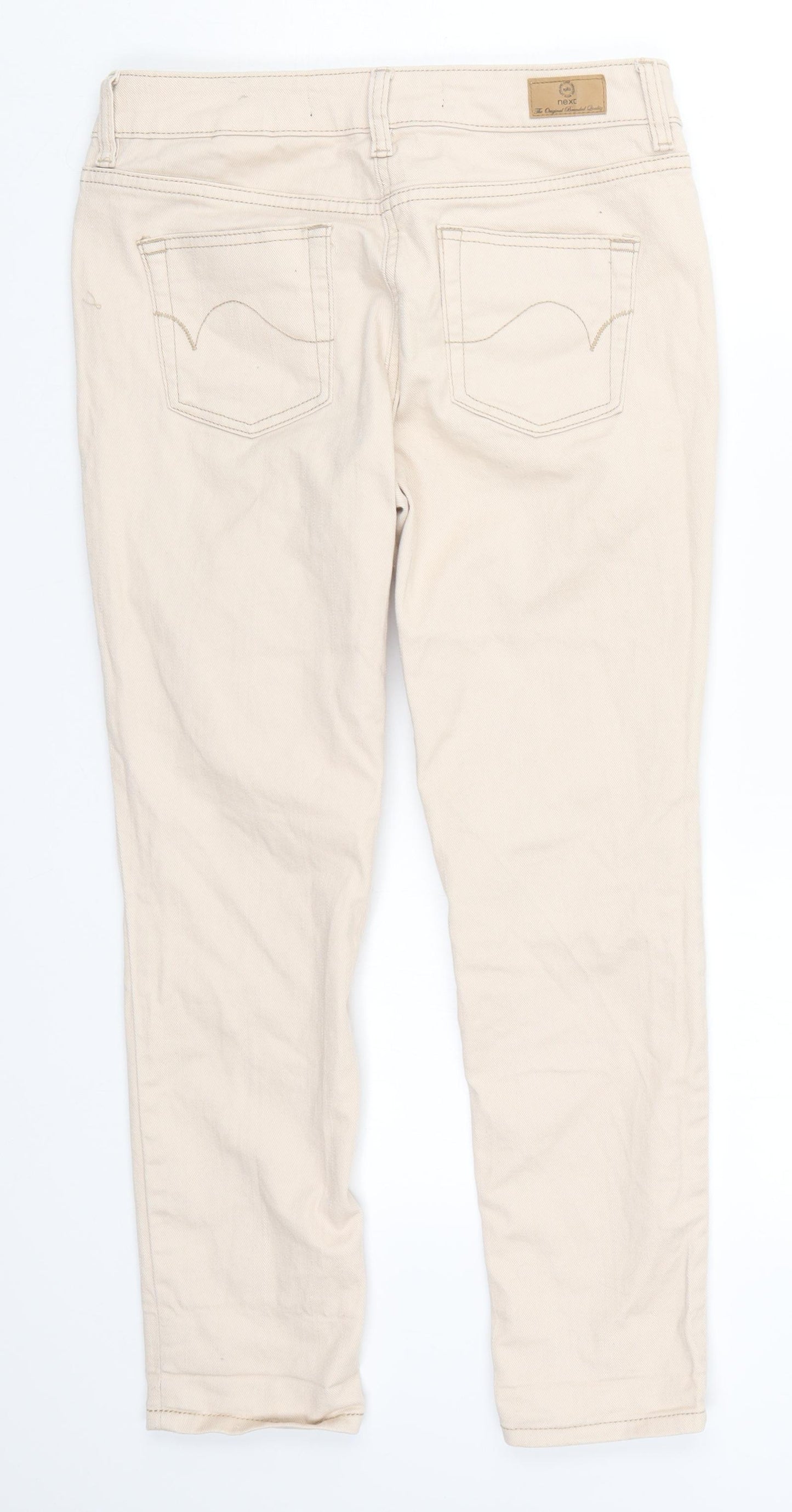 NEXT Womens Beige  Denim Cropped Jeans Size 8 L24 in