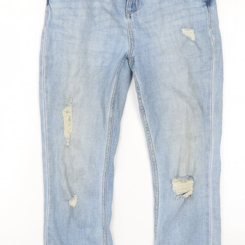 F&F Womens Blue  Denim Straight Jeans Size 8 L24 in