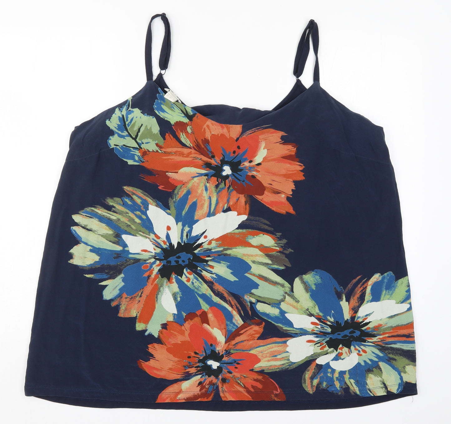 Monsoon Womens Blue Floral  Basic Tank Size 22