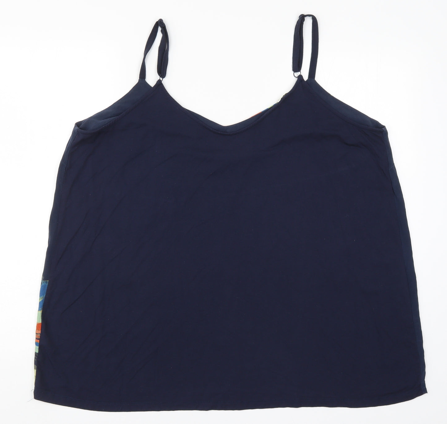 Monsoon Womens Blue Floral  Basic Tank Size 22
