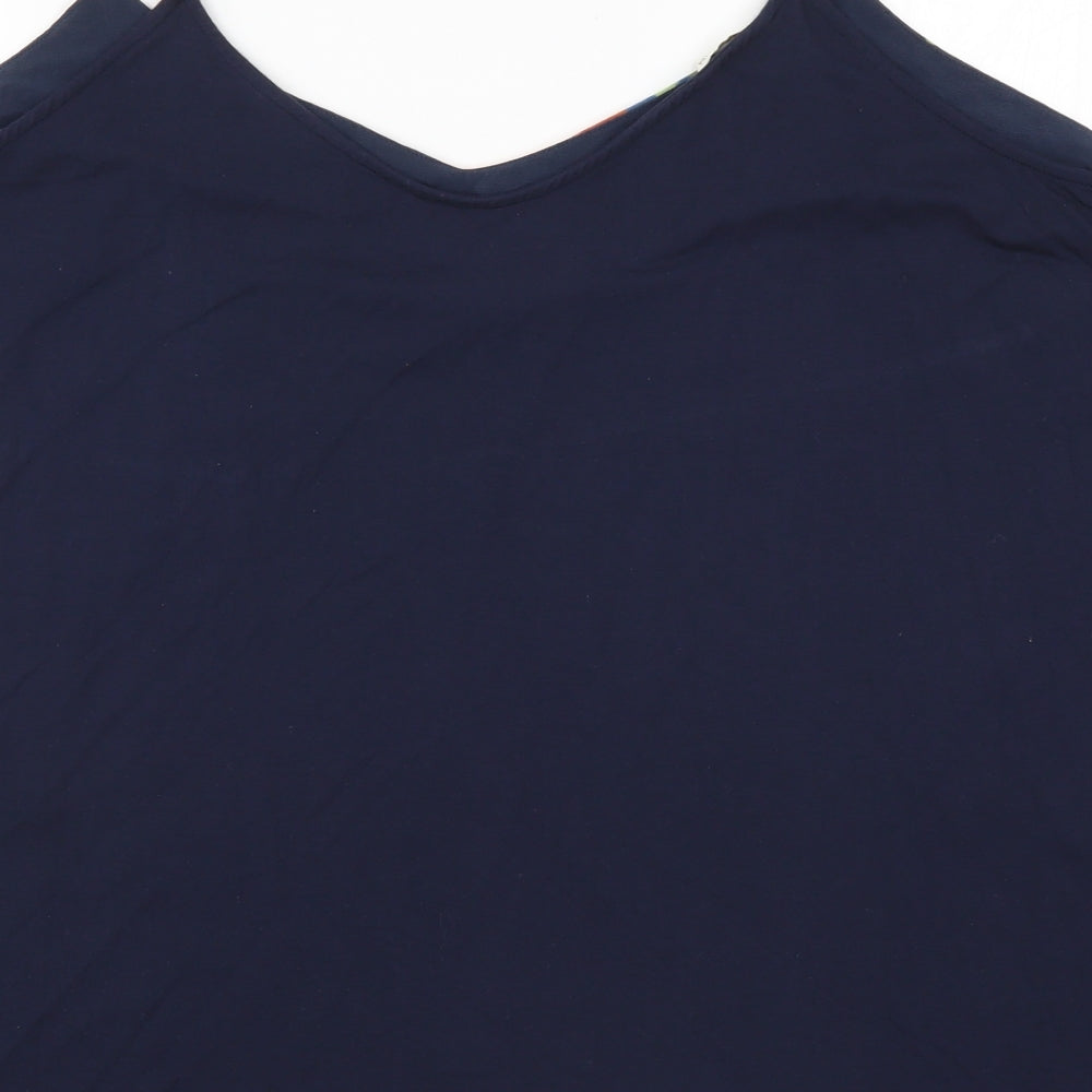 Monsoon Womens Blue Floral  Basic Tank Size 22
