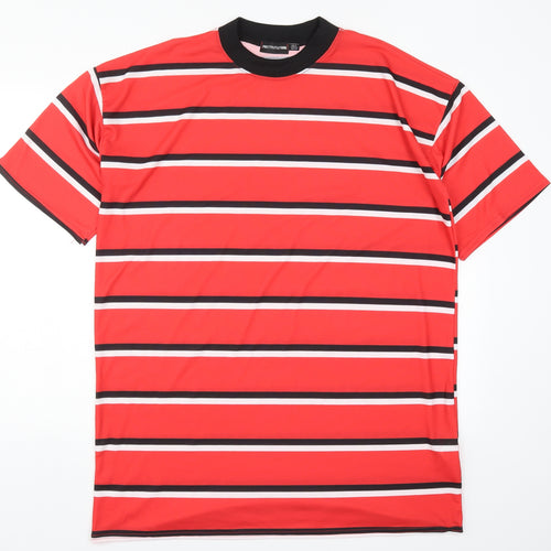 PRETTYLITTLETHING Womens Red Striped  T-Shirt Dress  Size 6