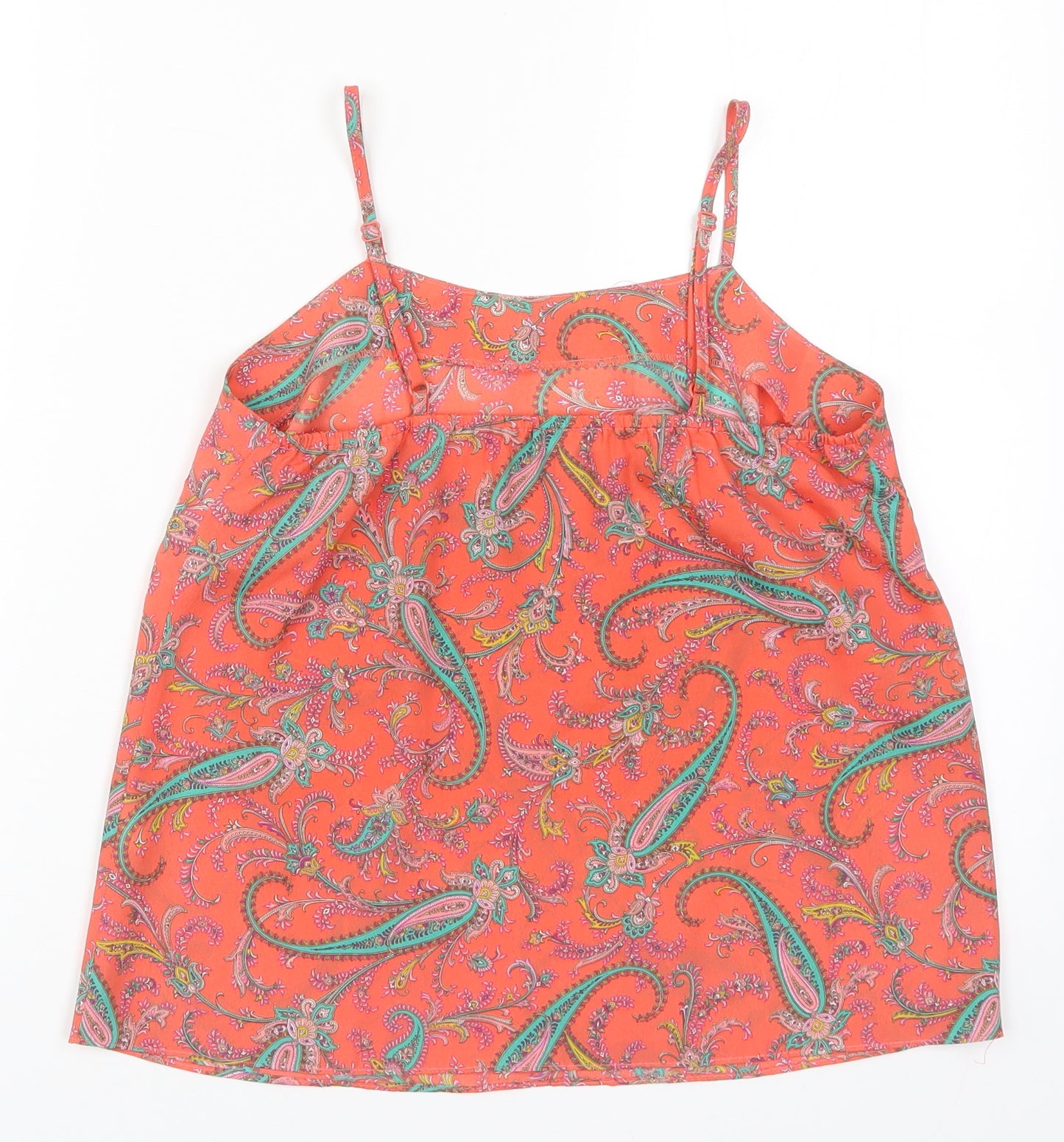 River Island Womens Red Paisley  Basic Tank Size 8