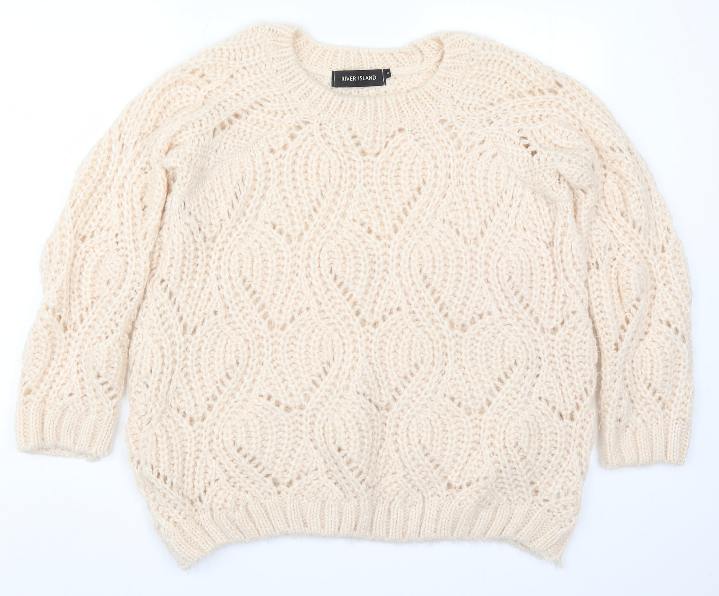 River Island Womens Beige  Knit Pullover Jumper Size 6