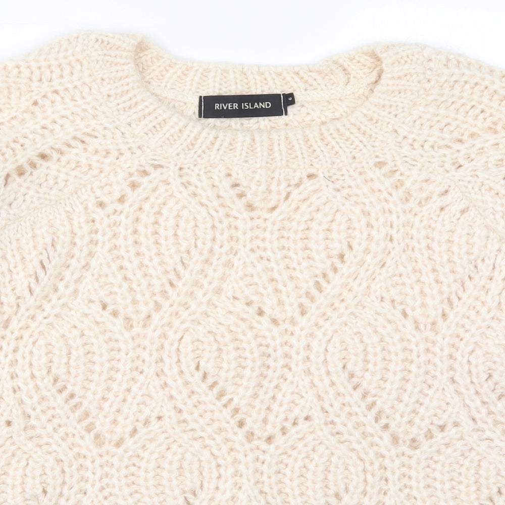 River Island Womens Beige  Knit Pullover Jumper Size 6
