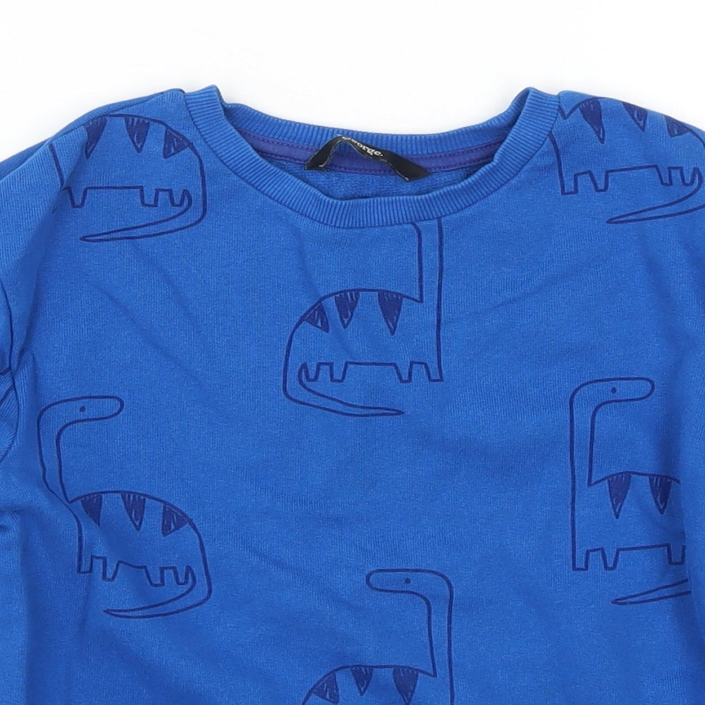 George Boys Blue   Pullover Sweatshirt Size 6-7 Years  - Dinosaurs