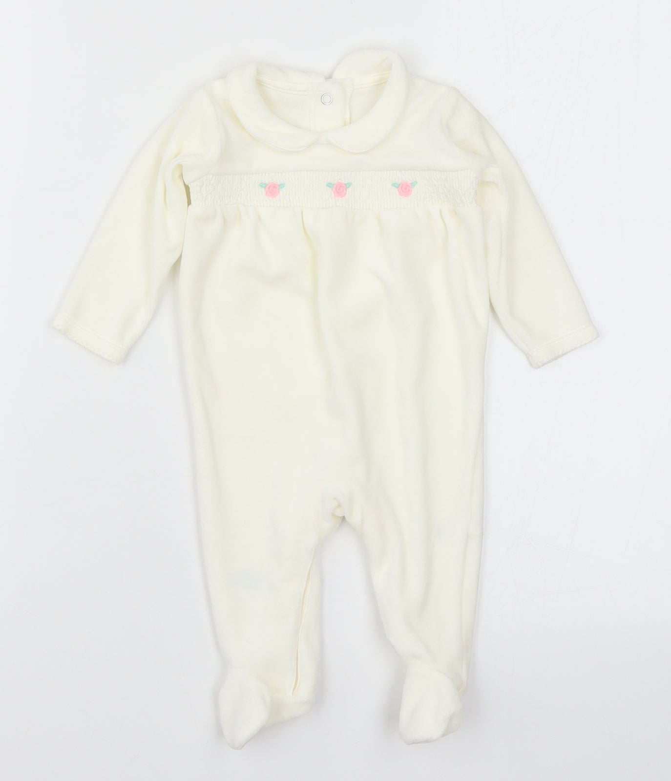 Matalan Girls Ivory Floral  Cami One Piece Size 0-3 Months