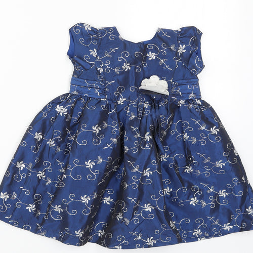 Eatlyu Days Girls Blue Floral  Fit & Flare  Size 6-9 Months