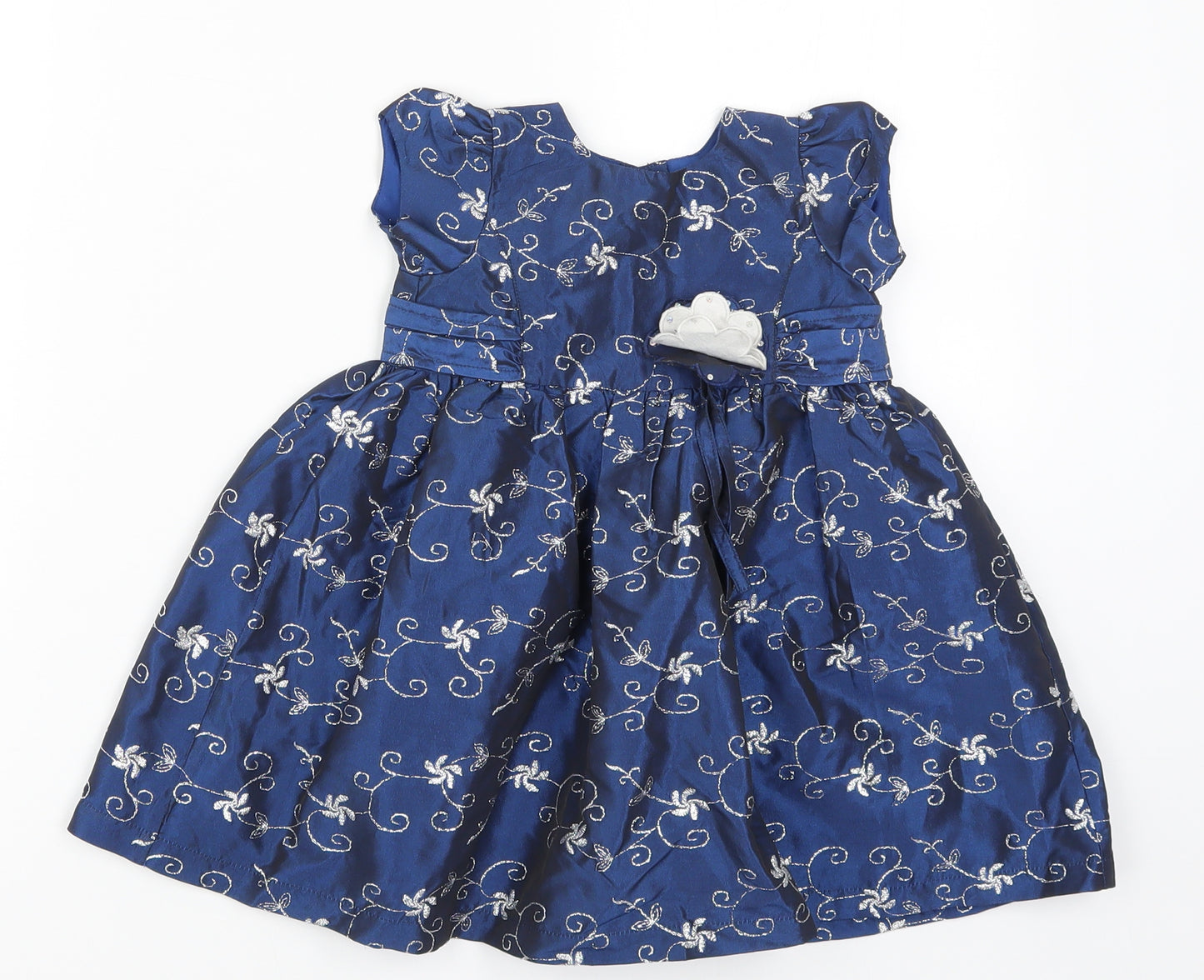 Eatlyu Days Girls Blue Floral  Fit & Flare  Size 6-9 Months