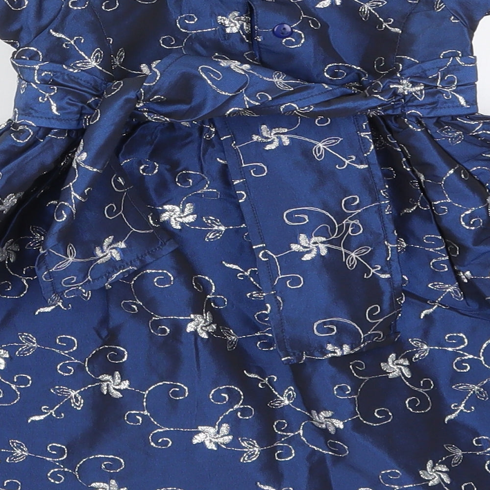 Eatlyu Days Girls Blue Floral  Fit & Flare  Size 6-9 Months