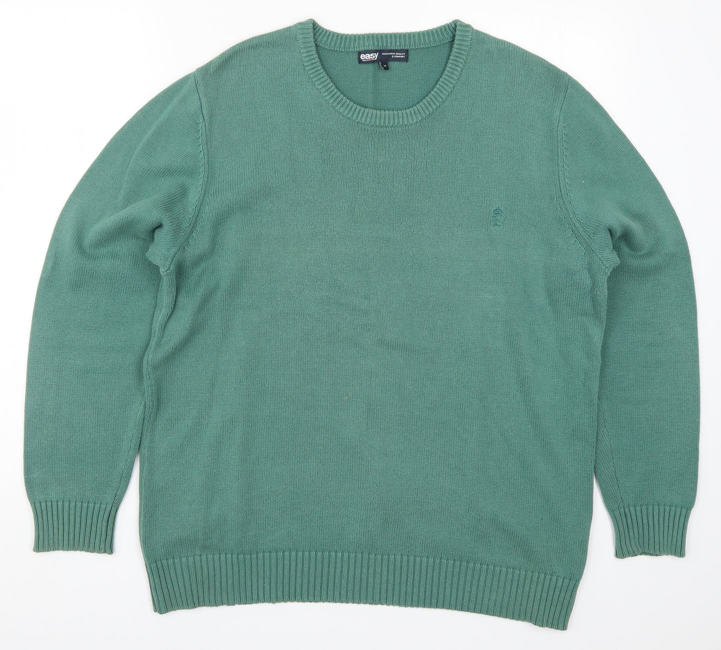 Easy Mens Green  Knit Pullover Jumper Size M