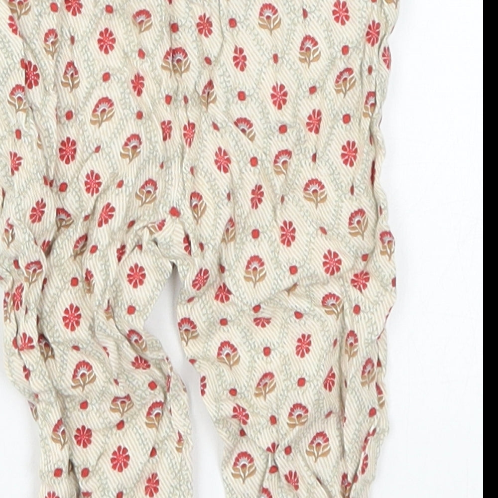 Zara Girls Beige Floral  Capri Trousers Size 6-9 Months