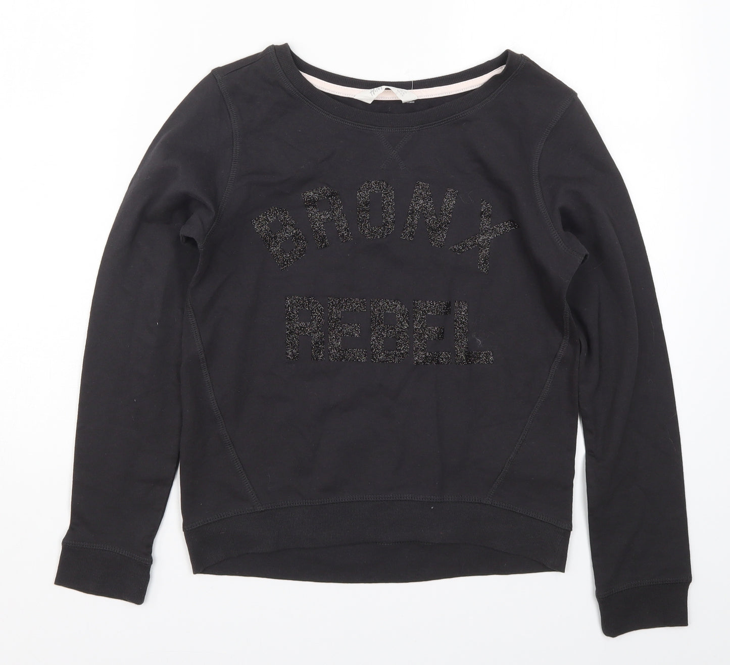 NEXT Girls Black   Pullover Sweatshirt Size 11-12 Years  - Bronx Rebel