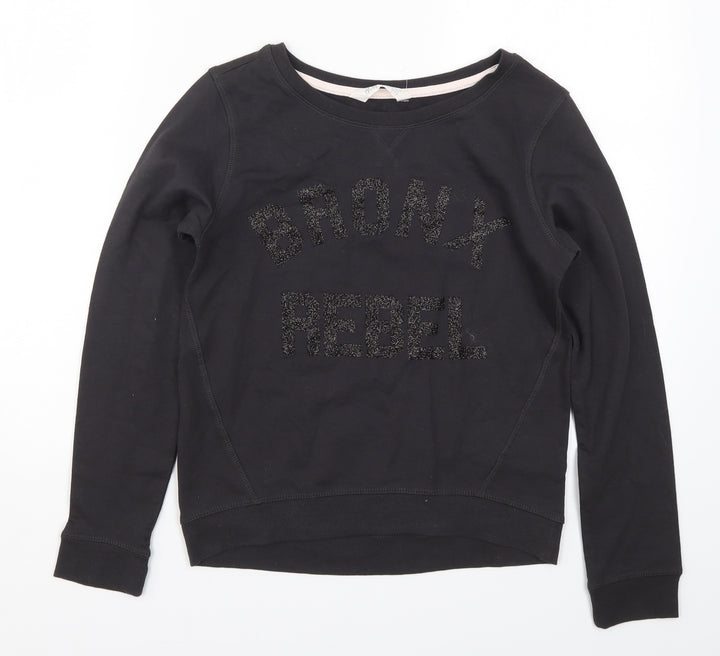 NEXT Girls Black   Pullover Sweatshirt Size 11-12 Years  - Bronx Rebel