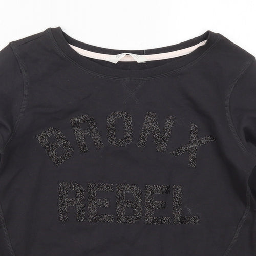 NEXT Girls Black   Pullover Sweatshirt Size 11-12 Years  - Bronx Rebel