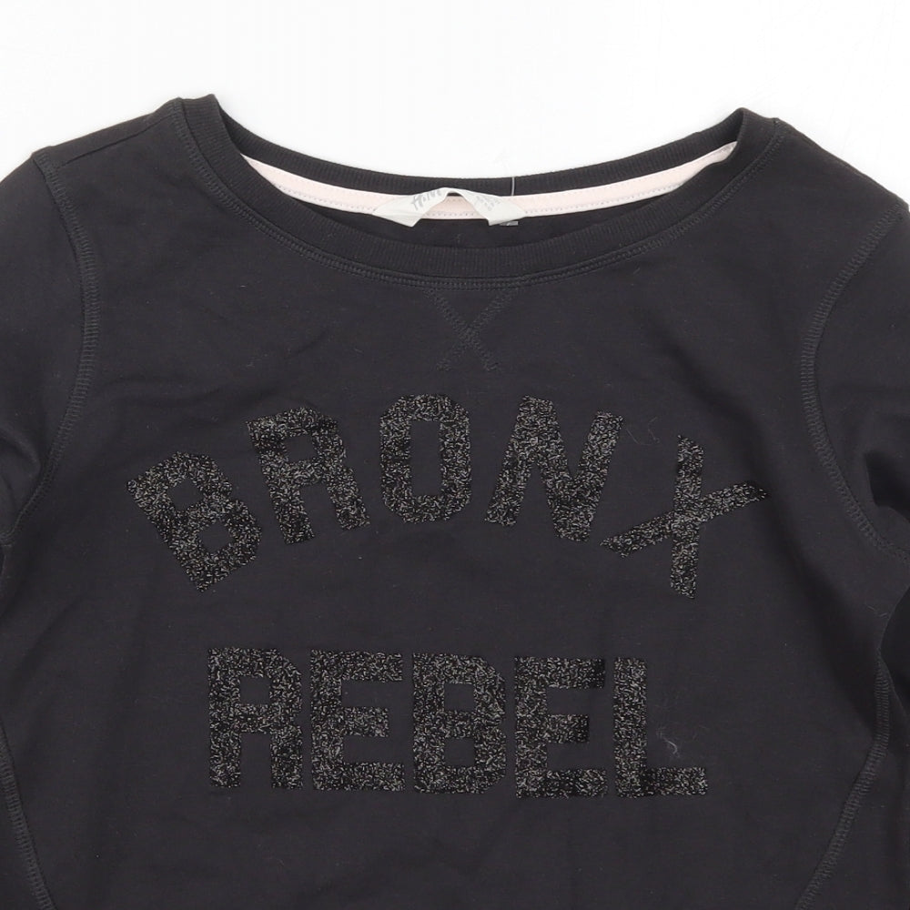 NEXT Girls Black   Pullover Sweatshirt Size 11-12 Years  - Bronx Rebel