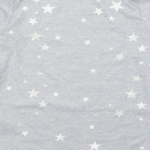 Peacocks Girls Grey Geometric  Top Pyjama Top Size 10-11 Years  - Stars
