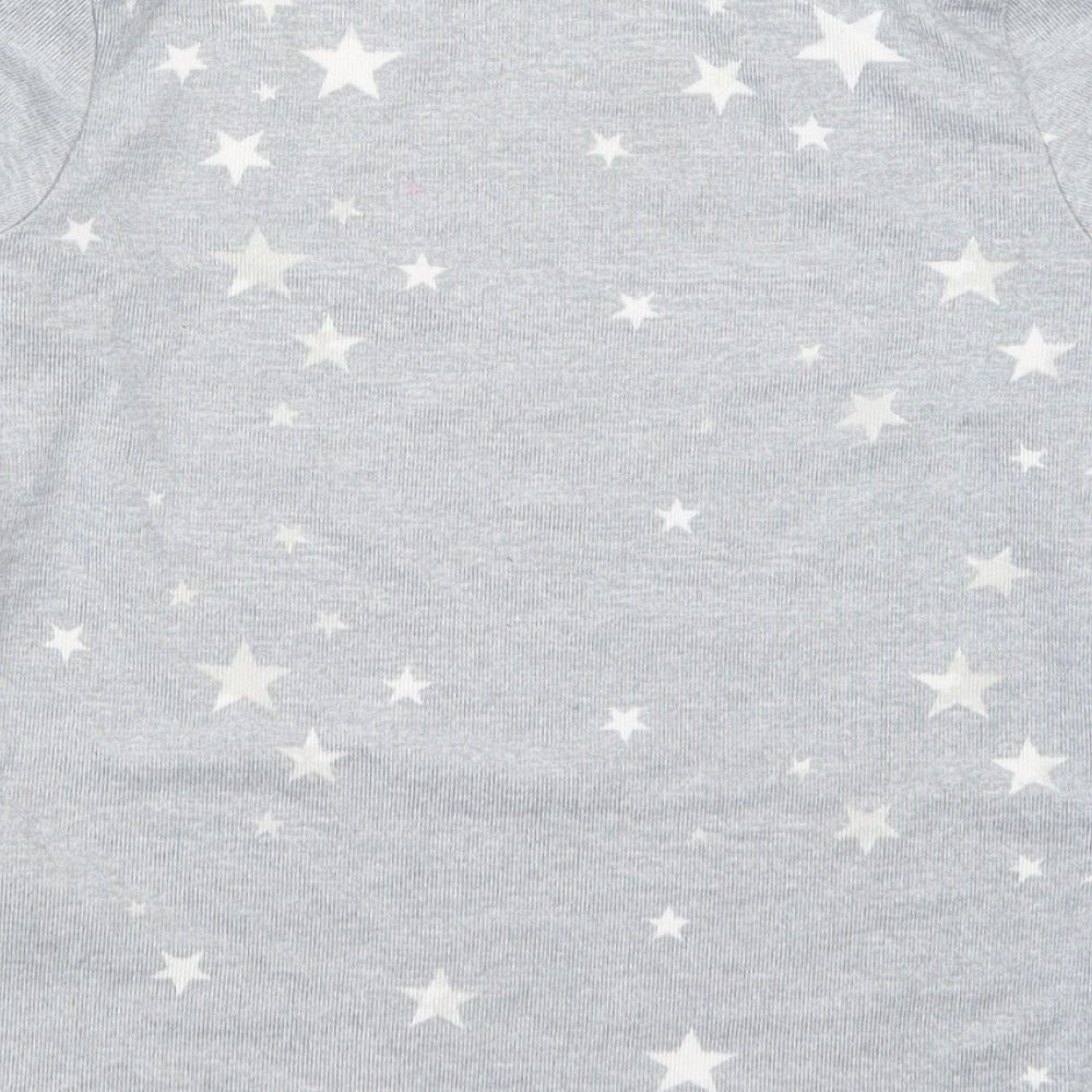 Peacocks Girls Grey Geometric  Top Pyjama Top Size 10-11 Years  - Stars