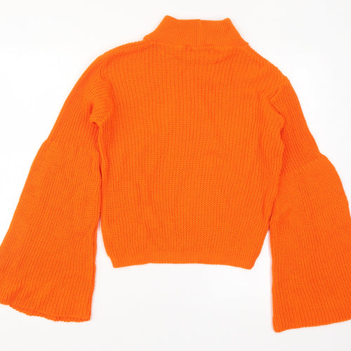 Glamorous Womens Orange  Knit Pullover Jumper Size S