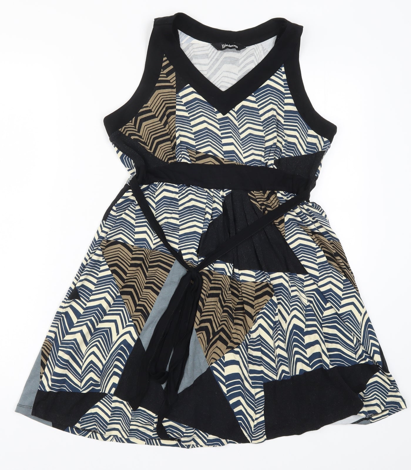 Kaleidoscope Womens Brown Geometric  Skater Dress  Size 12  - Brown