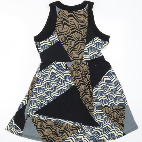 Kaleidoscope Womens Brown Geometric  Skater Dress  Size 12  - Brown
