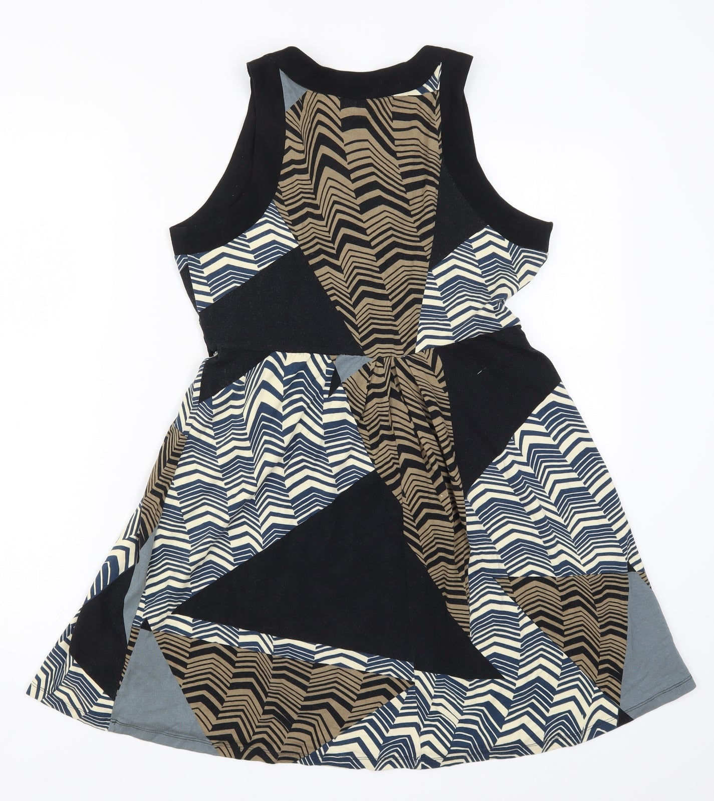 Kaleidoscope Womens Brown Geometric  Skater Dress  Size 12  - Brown