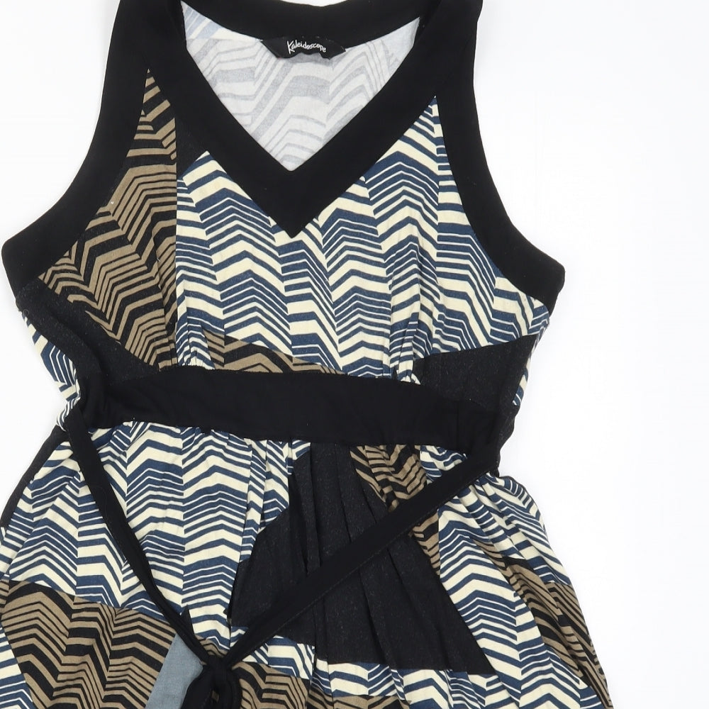 Kaleidoscope Womens Brown Geometric  Skater Dress  Size 12  - Brown