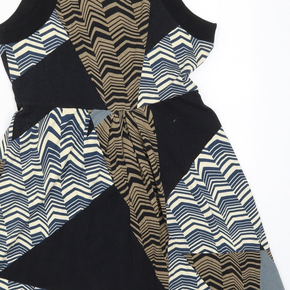 Kaleidoscope Womens Brown Geometric  Skater Dress  Size 12  - Brown