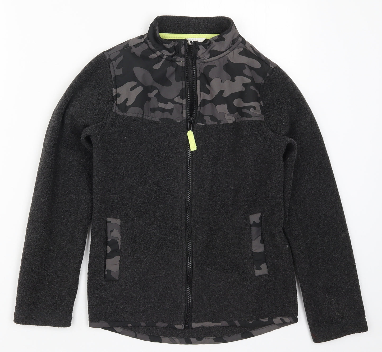 M&Co Boys Grey Camouflage Fleece Jacket  Size 9-10 Years