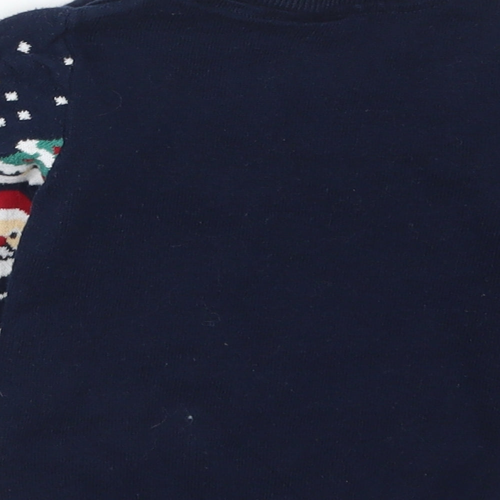 H&M Boys Blue Geometric Knit Pullover Jumper Size 9-12 Months  - Christmas Prints