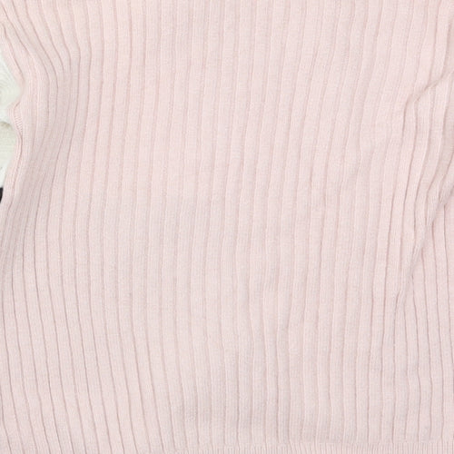 Stella Morgan Womens Pink Animal Print Knit Pullover Jumper Size S