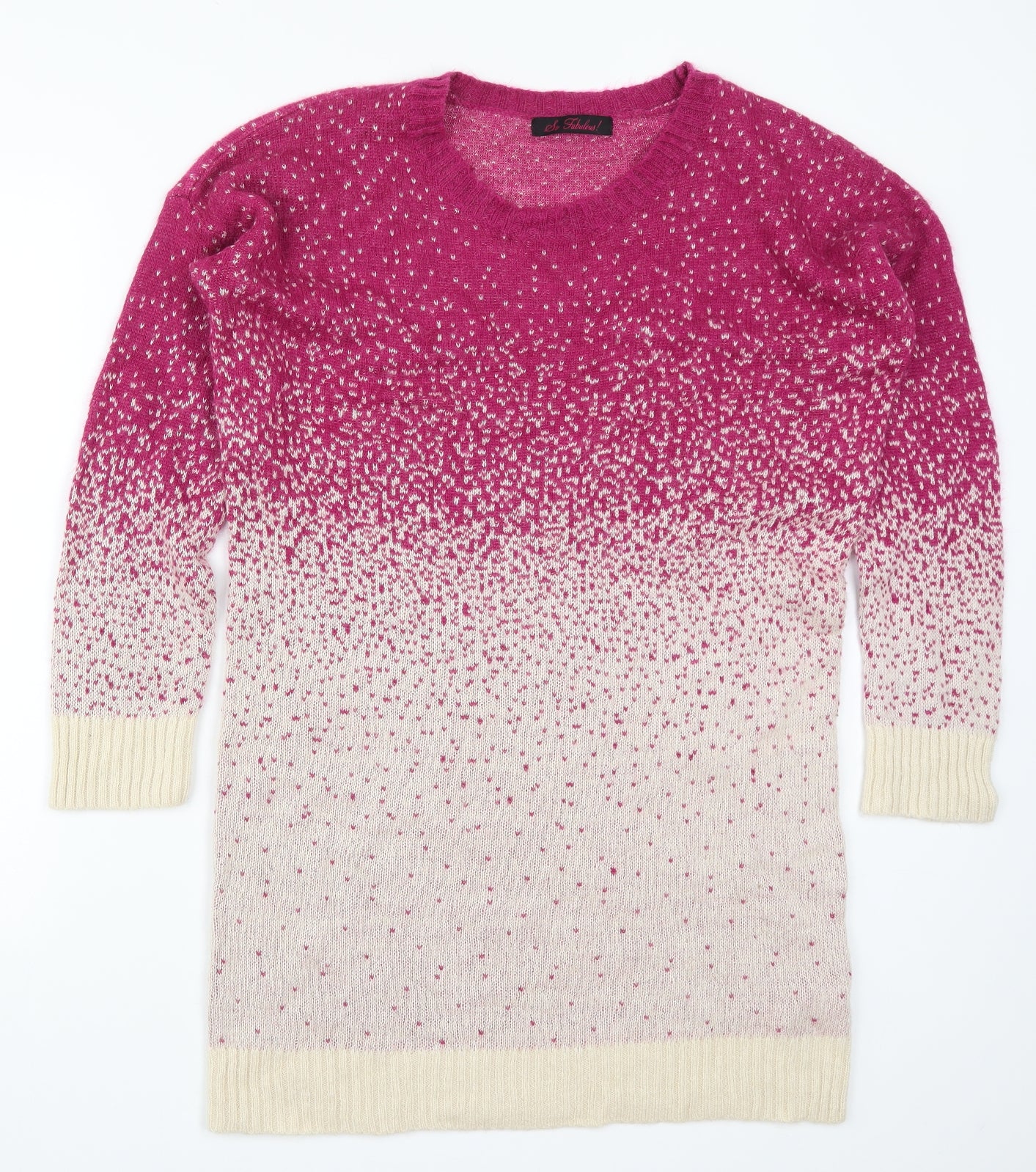 So Fablulous Womens Pink  Knit Pullover Jumper Size 16  - Ombre