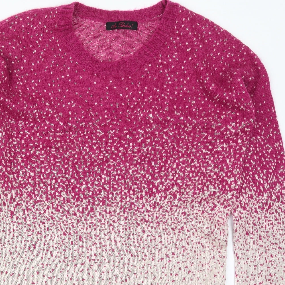 So Fablulous Womens Pink  Knit Pullover Jumper Size 16  - Ombre