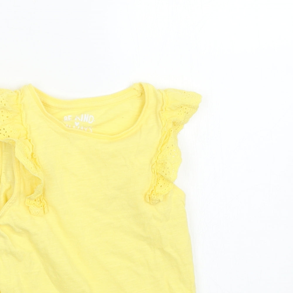 F&F Girls Yellow   Basic T-Shirt Size 4-5 Years