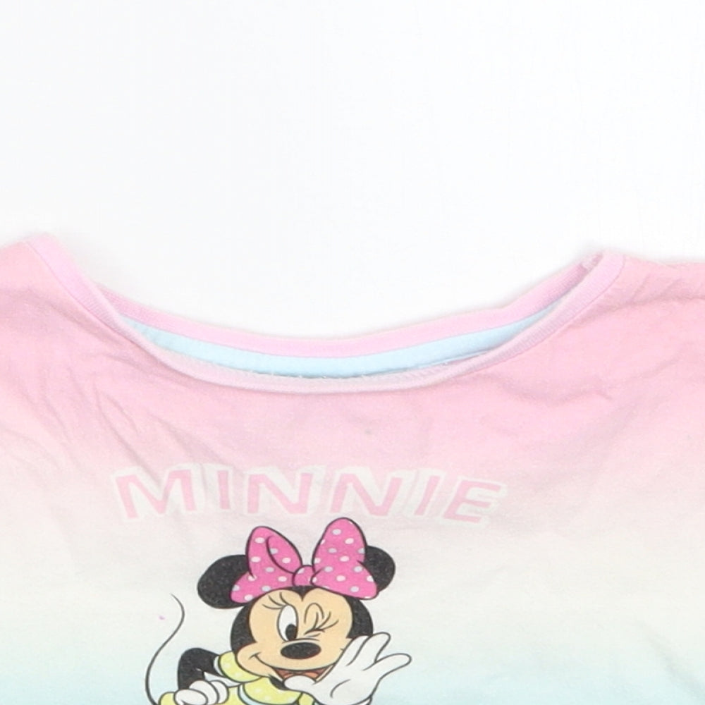 Disney Girls Pink Geometric  Basic T-Shirt Size 2-3 Years  - Minnie Mouse