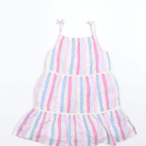 George Girls Purple Striped  T-Shirt Dress  Size 5-6 Years