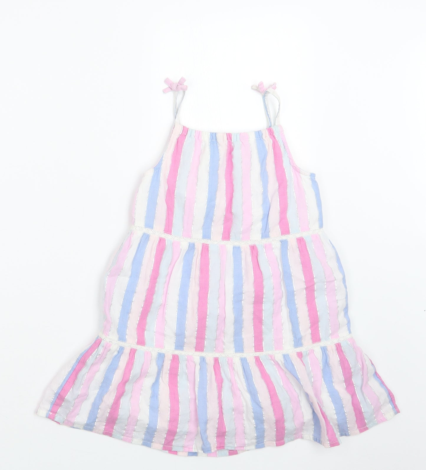 George Girls Purple Striped  T-Shirt Dress  Size 5-6 Years