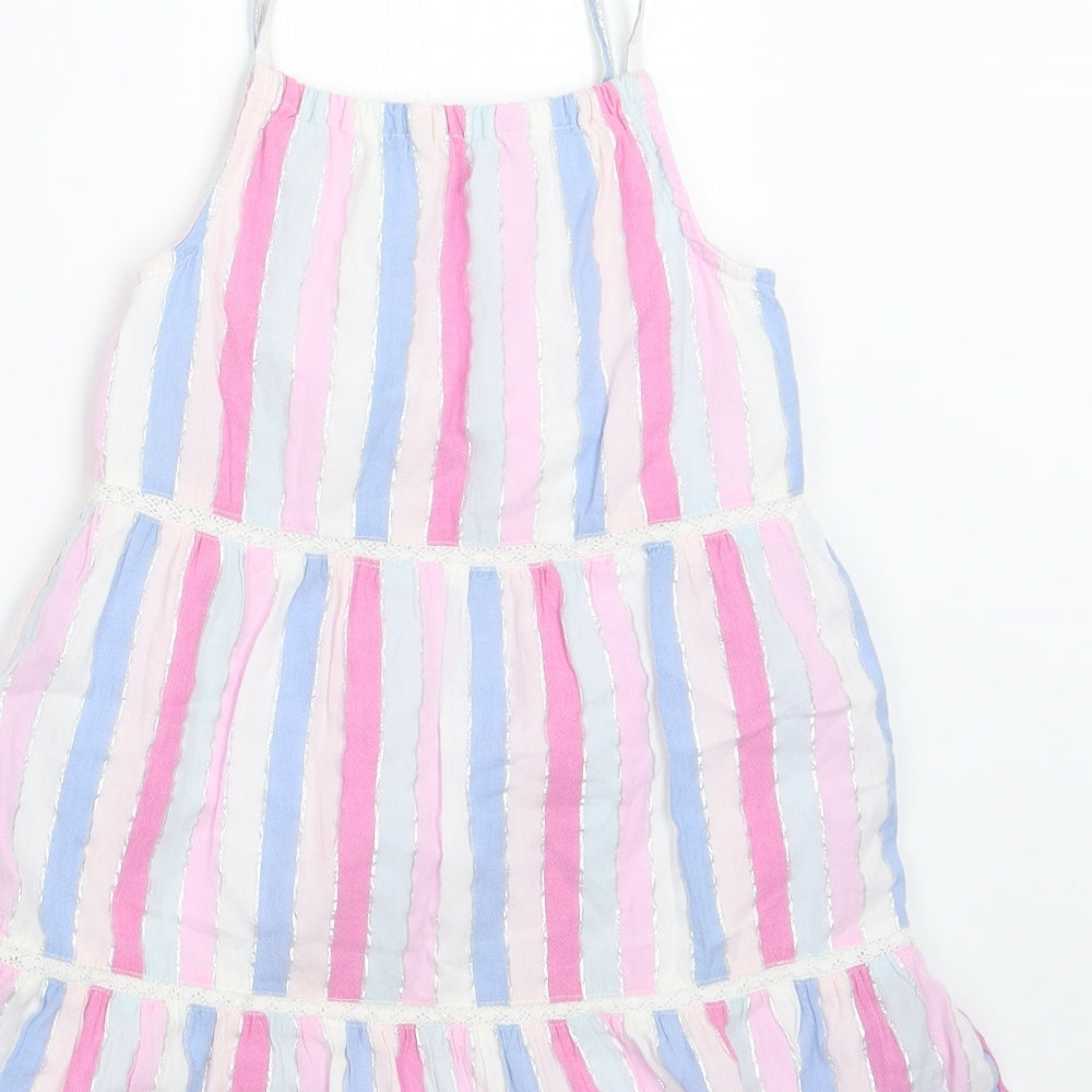 George Girls Purple Striped  T-Shirt Dress  Size 5-6 Years