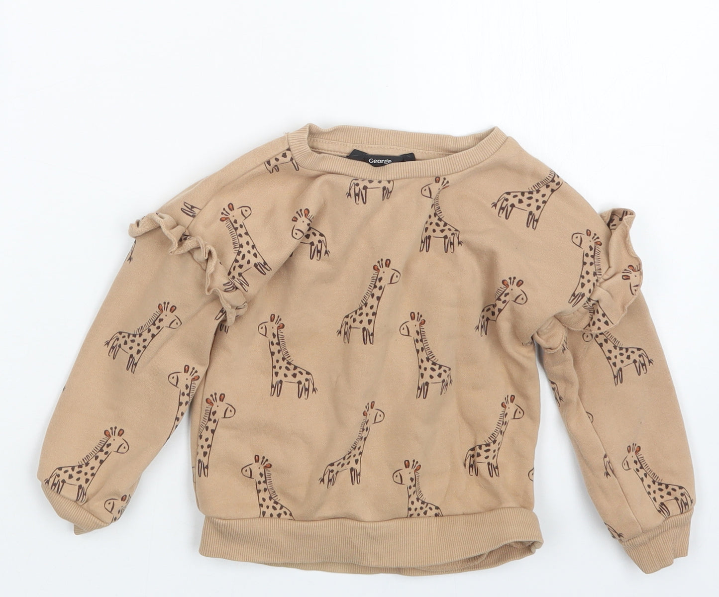 George Girls Beige   Pullover Jumper Size 2-3 Years